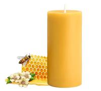 Velas grandes de cera de abeja de 3 x 6 pulgadas, vela de cera de abeja 100% natural, 80 horas de tiempo de combustión, velas de pilar de cera de abeja pura sin goteo para decoración del hogar, spa,