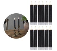 Velas LED con temporizador, color , 12 unidades, para uso interior, con apagado automático después de 6 horas. Fabricadas con cera real, de 15 cm de altura, con un diámetro de 2,2 cm. Requieren 2 pila