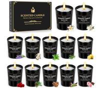 Velas perfumadas en frascos set de regalo de 12 velas perfumadas para mujer | Set de regalo de velas perfumadas, cera de soja&180h de la combustión, pequeño regalo para mujeres colegas cumpleaños Navidad