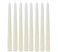 Velas puntiagudas, velas de barra, velas de mesa, velas de mesa, velas en juego de 8 velas en blanco, contenido: 8 unidades, tamaño: 25 x 2 cm (alto x diámetro).