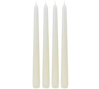 Velas puntiagudas, velas de barra, velas de mesa, velas en juego de 4 velas en blanco, contenido del envío: 4 unidades, tamaño: 25 x 2 cm (alto x diámetro).