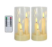Velas sin llama con control remoto, funciona con pilas, velas parpadeantes sin llama, decoración de mesa, para estante, chimenea, dormitorio, sala de estar, oficina, interior, Navidad, boda, de