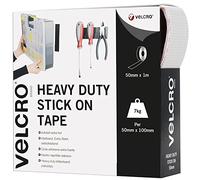 VELCRO Brand Cinta adhesiva extra fuerte 50mm x 1m Blanco