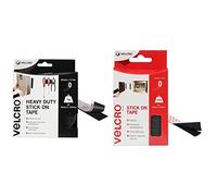VELCRO Brand Cinta adhesiva extra fuerte 50mm x 2.5m Negro & Cinta adhesiva 20mm x 1m Negro