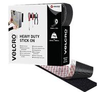 VELCRO Brand | Cinta autoadhesiva | Cinta de velcro autoadhesiva industrial extra fuerte de doble cara y recortable | Negro | 50mm x 10m