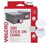 VELCRO Brand Discos de cierre autoadhesivos, Blanco 19mm, pack de 200