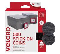 VELCRO Brand Discos de cierre autoadhesivos, Negro 16mm, pack de 500