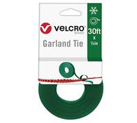 Velcro Bridas o Correas de Cable para guirnaldas navideñas | Cuelga guirnaldas, Luces o Coronas | para barandillas, barandillas, escaleras o Postes de lámpara | Rollo de 30 pies Cortado a Longitud