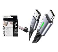 VELCRO VEL-EC60241, Cinta adhesiva extra fuerte, 50mm x 1m, Negro & INIU Cable USB Type-C, cable USB C [2M] 3,1A QC 3,0 Tipo C Cable Type C Rapida