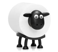 VELENTI - Portarrollos de papel higiénico con forma de oveja - Divertido soporte para papel higiénico en pie - Portarrollos de papel higiénico impreso en 3D negro - Almacenamiento hilarante para rollo