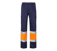VELILLA 157 Pantalón Alta Visibilidad - Azul Marino y Naranja Flúor - 2XL