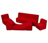 Velinda Conjunto de Muebles para ninos: 2X sillón+sofá+sofá Cama Relajante (Color: Rouge)