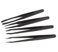 Velleman Conjunto de 4 pinzas no conductivas, para un trabajo de precisión seguro, negro
