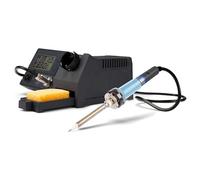 Velleman Estación de soldadura con pantalla LCD, elemento calefactor cerámico de 48 W y control manual de temperatura de 150-450 °C para electrónica y bricolaje