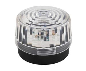 Velleman Luz intermitente LED transparente, 12 V DC, 100 mm, 15 LED blancos, luz de señalización y advertencia, flash 80-120 por minuto, IP20 ABS acrílico, para garaje taller alarma