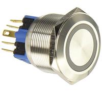 Velleman R2000 DPST 1NO 1NC - Pulsador plano de acero inoxidable, multicolor