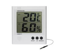 Velleman Thermo-/higrómetro digital, LCD grande, temperatura interior y humedad, indicador de batería, función de memoria, alarma de punto de congelación