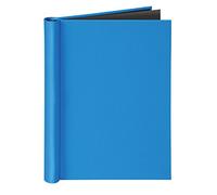 VELOFLEX - Carpeta con cierre de pinza DIN A4, hasta 150 hojas, azul claro | Con resorte metálico, textura de lino, capacidad para hasta 150 hojas, para documentos DIN A4