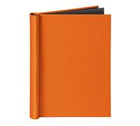 VELOFLEX - Carpeta con cierre de pinza DIN A4, hasta 150 hojas, naranja | Con resorte de sujeción metálico, textura de lino, para hasta 150 hojas, apto para documentos en formato DIN A4