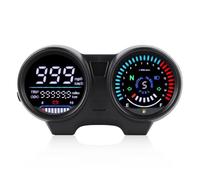 Velómetro de Motocicleta, Luz de Fondo de 12v 7 Colores de Retroiluminación Universal LCD Digital Motorbike Odómetro Tacómetro Multifuncional Guage, para CG125 2000 a 2008