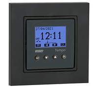 VEMER Tempo-INT VE787501 - Interruptor Digital para programación horaria o astronómica, Temporizador Ideal para persianas, Luces, verjas, instalación en Caja empotrada Redonda, Blanco y Gris