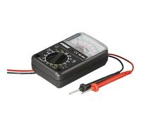 VEMER VE367900 VE 381 - Tester Analógico Portátil para Electricista, Medidor de Tensión AC/DC, Corriente Continua, Resistencia y Baterías, Multímetro con Puntas, Fusible y Batería Incluidos, Negro