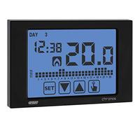 VEMER VE452900 CHRONOS - Termostato Digital Programable de Pantalla Táctil Electrónica para Calefacción y Aire Acondicionado con Adecuado Montaje en Pared, Alimentación Batería, Negro