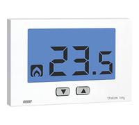 VEMER VE718300 THALOS Key - Termostato de Ambiente de Pared para Calefacción y Aire Acondicionado, Pantalla LCD, Teclado de 2 Teclas, Alimentación a Pilas, Blanco