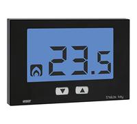 VEMER VE719100 THALOS Key - Termostato de Ambiente de Pared para Calefacción y Aire Acondicionado, Pantalla LCD, Teclado de 2 Teclas, Alimentación a Pilas, Negro