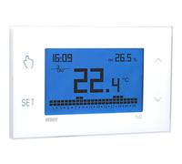 VEMER VE771600 TUO - Termostato Digital Programable de Pantalla Táctil Electrónica para Calefacción y Aire Acondicionado con Adecuado Montaje en Pared, Alimentación 230V, Blanco