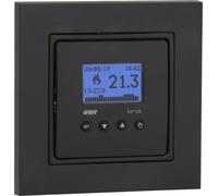 Vemer VE780001 KIROS INT - Cronotermostato Digital de Empotrado, programación semanal, Compatible con Cajas empotrables Redondas, alimentación 230 V, Gris Antracita y Blanco