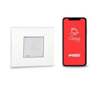 VEMER VE780200 ASSO - Termostato Wifi integrado con programación semanal, alimentación 230 V, compatible con Google Home y Amazon Alexa, blanco ópalo