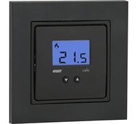 Vemer VE780301 Celo LCD INT - Termostato electrónico Integrado (2 módulos), Compatible con Cajas empotradas Redondas, alimentación 230 V, Gris Antracita/Blanco