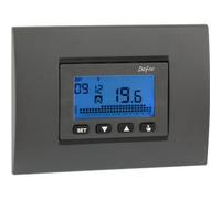 Vemer VN166500 Dafne - Cronotermostato empotrable con programación semanal y alimentación por Pilas, Color Blanco y Antracita