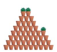 vensovo 48 macetas pequeñas de Terracota - Macetas pequeñas de Arcilla de 5 cm con Agujeros de Drenaje, macetas de Terracota para Plantas suculentas de Interior/Exterior, Manualidades, Recuerdo de