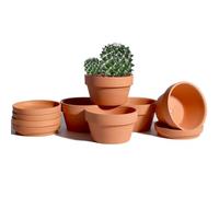 vensovo Maceta de terracota poco profunda de 5.7 pulgadas, paquete de 6 macetas de arcilla de terracota con platillo, macetas de terracota para interiores y exteriores con agujero de drenaje