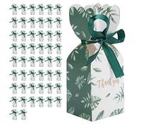 Venta loca Caja de 5 Patrones para Dulces de Boda, 50 Piezas de Materiales de Seguridad, Caja de Regalo para Fiestas, Caja de(Forest Green Leaves)