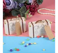 Venta loca Candy Gift Box, 50pcs Mini Suitcase Elegante Caja de Regalo de cartón portátil para la Fiesta de cumpleaños de la Boda