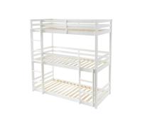 Venta-Unica - Litera Triple - 3 x 90 x 200 cm - Pino - Blanco - Vagar