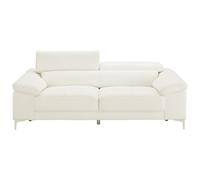 Venta-Unica - Sof√° 3 plazas de Piel Solange - Blanco