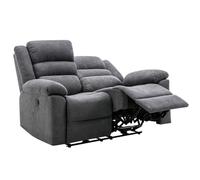 Venta-unica - Sofá de 3 plazas, sofá de 2 plazas y sillón relax eléctrico de tela gris BUROLO