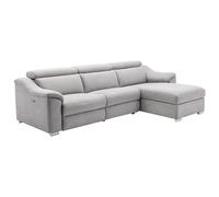 Venta-Unica - Sofá rinconera Relax de Tela Gris Claro PEDRERA - ¡ngulo Derecho