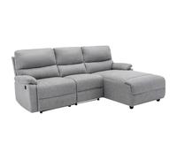 Venta-unica - Sofá rinconera Relax eléctrico de Tela LUNANO - Gris Claro - Ángulo Derecho