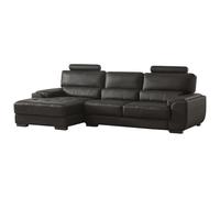 Venta-Unica - Sofá rinconero de Piel Metropolitan II - Negro - ¡ngulo Izquierdo