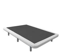 Ventadecolchones - Base Tapizada Drago con 7 Barras transversales | Marco en Polipiel Blanco | con 7 Patas de 27 cm | 150 x 190 cm