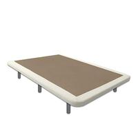Ventadecolchones - Base Tapizada Drago con 7 Barras transversales | Marco en Polipiel Blanco Roto | con 7 Patas de 27 cm | 150 x 190 cm