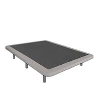 Ventadecolchones - Base Tapizada Drago con 7 Barras transversales | Marco en Tela Antimanchas Gris Claro | con 7 Patas de 27 cm | 150 x 200 cm