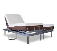 Ventadecolchones - Cama Articulada Reforzada Adaptator + Colchón viscoelástico Visco 5 y Mando con Cable Medida 135 x 190 cm (2 unds 67,5 x 190 cm + unión) - Incluye Subida y Montaje