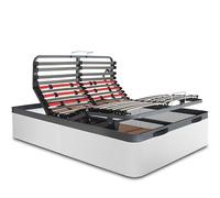 VentadeColchones - Canapé Abatible Tapizado Articulado y Mando Inalámbrico | Polipiel Blanco | Medida 150 x 190 cm