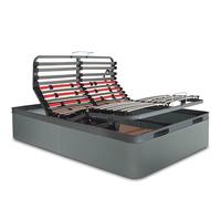 VentadeColchones - Canapé Abatible Tapizado Articulado y Mando Inalámbrico | Polipiel Gris | Medida 135 x 190 cm